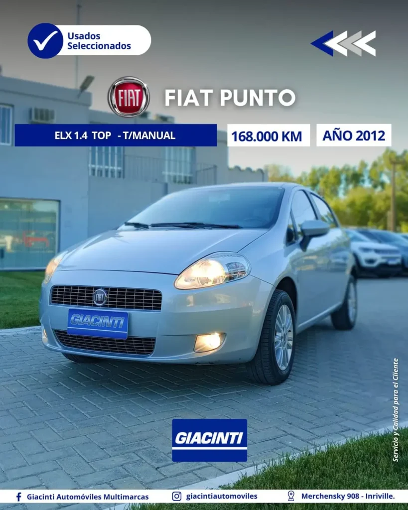 FIAT PUNTO ELX 1.4 TOP 2012